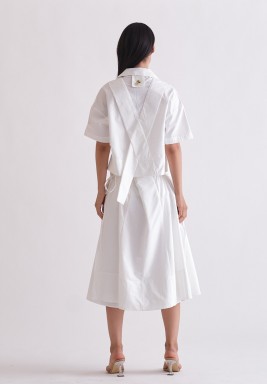 White Two Piece Skirt Set