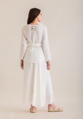 White Crop Jacket & Skirt Set