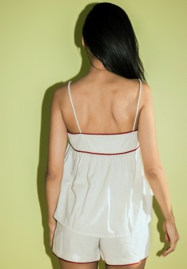 Beige Linin Kimono Set 