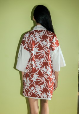 Biege Customized Linin Wrap Kimono