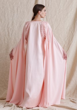 Light Pink Kaftan with Handmade Embellishments