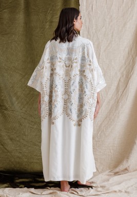 White Embroidered Bisht Set