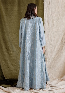 Royal Blue Embroidered Bisht Set