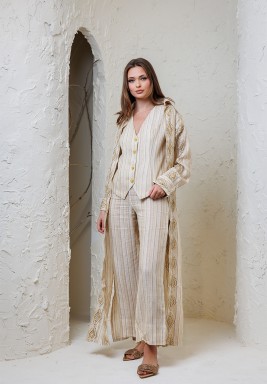 Beige Vest with Pants