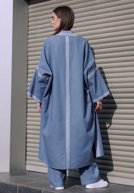 LT Blue Esthe Light Denim Bisht