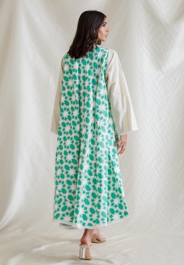 Green Sequined Embroidery Kaftan (Long Sleeves)