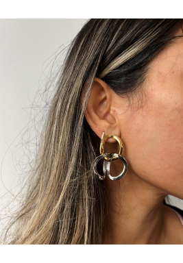 Gold X Silver Chunky Earrings