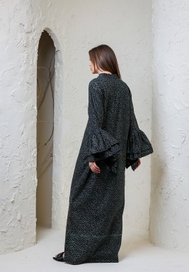 Black Dotted Kaftan 