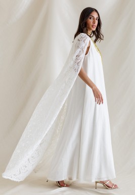 Lace Kaftan with gold Belt 
