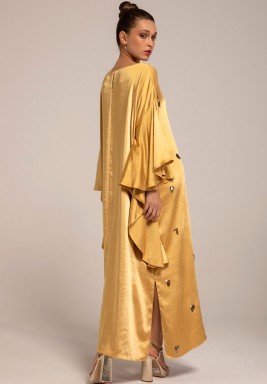 Sahara Sun Golden Frill Sleeves Kaftan