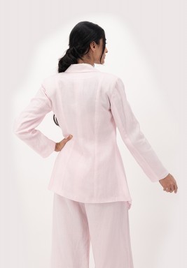 Pink Linen Blazer 