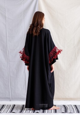 Black and Red Feathers Kaftan