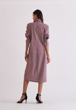 Maroon & Off-White Sherry Dress