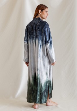 Metallic Tie Dye Side Tie Kaftan