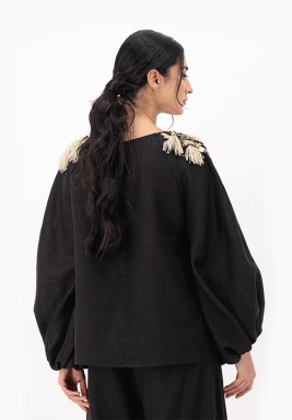 Black Linen Top 