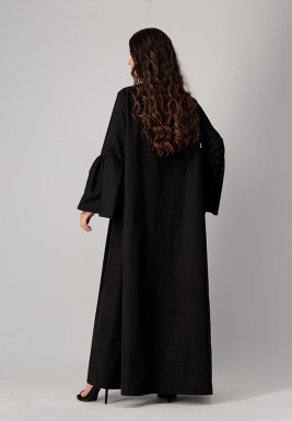 Black Puffy Sleeves Abaya