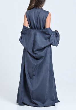 Slate Blue Desert Amber Kaftan Set