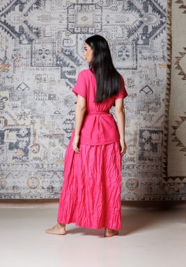 Fuchsia Wrap Around Skirt & Top