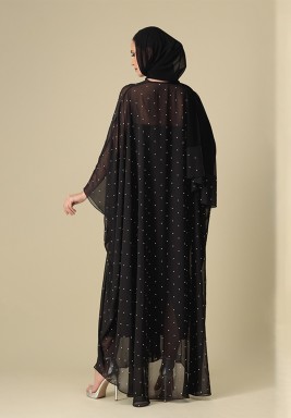 Black Mariposa Chiffon Abaya 