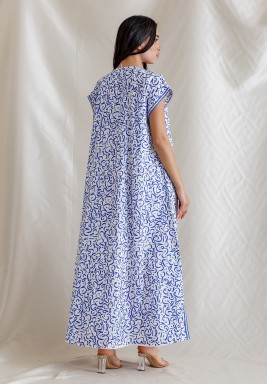 Arabic Royal Blue Calligraphy with Eye Ad Silver Rays Appliqué