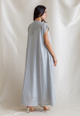 Geometric Glittered Kaftan with Fringes and Dangles Details on The Front.