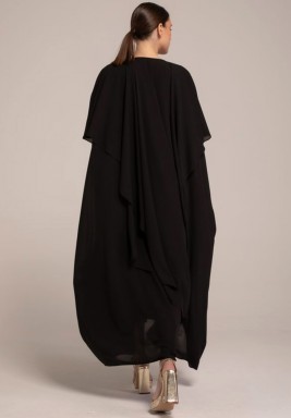 Black Georgette frill layered Two Tone Abaya 
