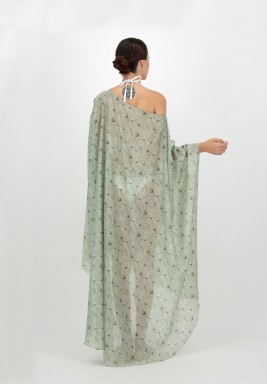 Green Voile Printed Cover Up