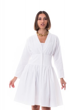White Tiny Waist Dress