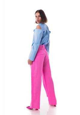 Blue Open Sleeve Shirt 
