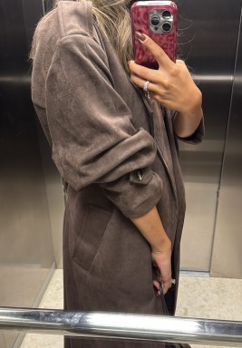 Brown Suede Trench Coat