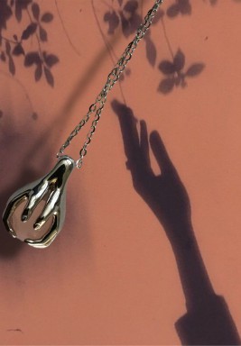 Silver Necklace with Rose Quartz Stone