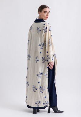 Navy Collar Embroidered Layer