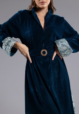 Turquoise Royal Velvet Kaftan
