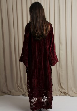 Queen Embroidered Velvet Dress