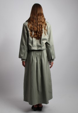 Sage Green Set of Cropped Jacket and Skirt