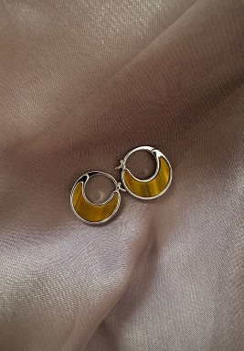 Silver Tigers Eye Earrings