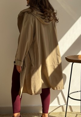 Hooded Khaki Trench Jacket