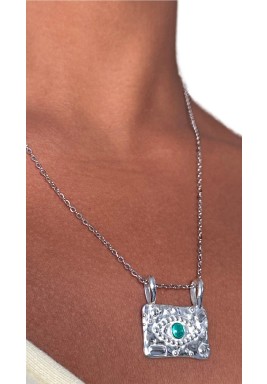 Silver Jade Eye Necklace