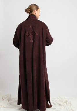Burgundy Velvet bisht