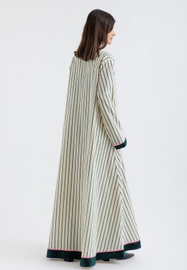 Olive and Beige Linin Kaftan