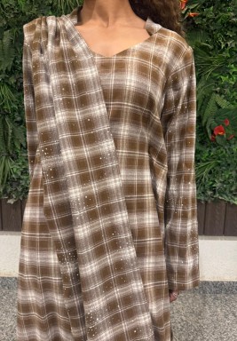 Florence Beige Kaftan With Shawl