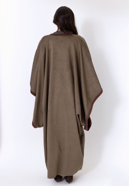 Brown Suede Kaftan Set