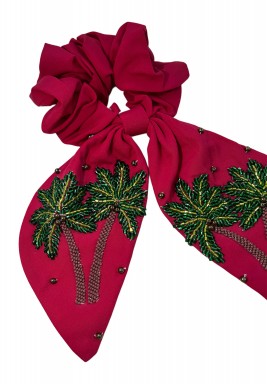 Red Palms Scrunchies Hand Made