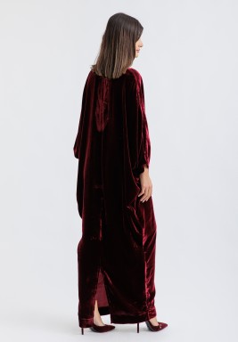 Ruby Highneck Velvet Kaftan 
