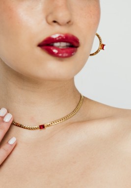 Ruby Stone Hoops