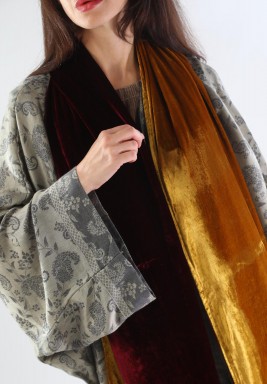 Floral Print Kaftan with Tasseled Scarf