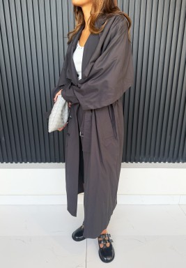 Greece Dark Grey Trench Coat