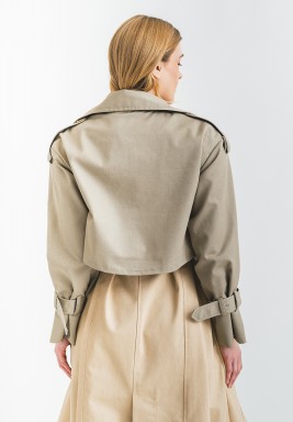 Olive / Beige Trench Coat in Double Color 
