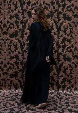 Black Kaftan with Chiffon Sleeves 