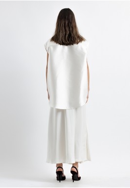 Pearl Oversized Sleeveless Shirt with Dress Set 